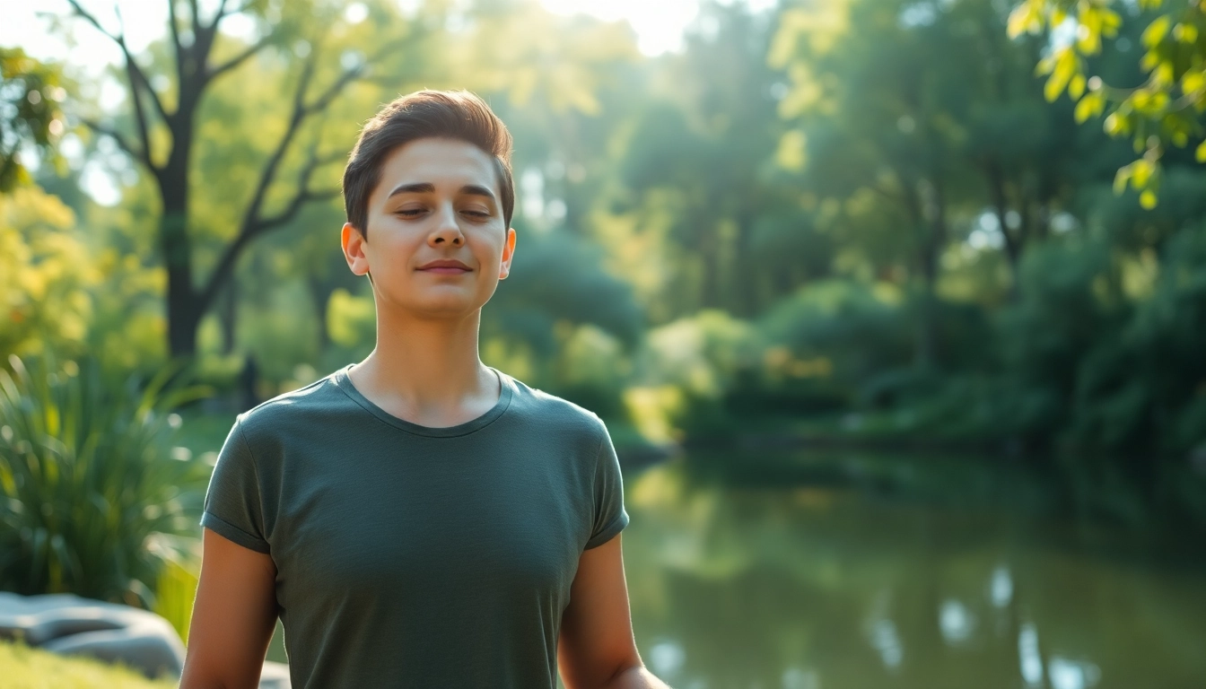 Practicing mindfulness outdoors to effectively deal with stress and promote relaxation.