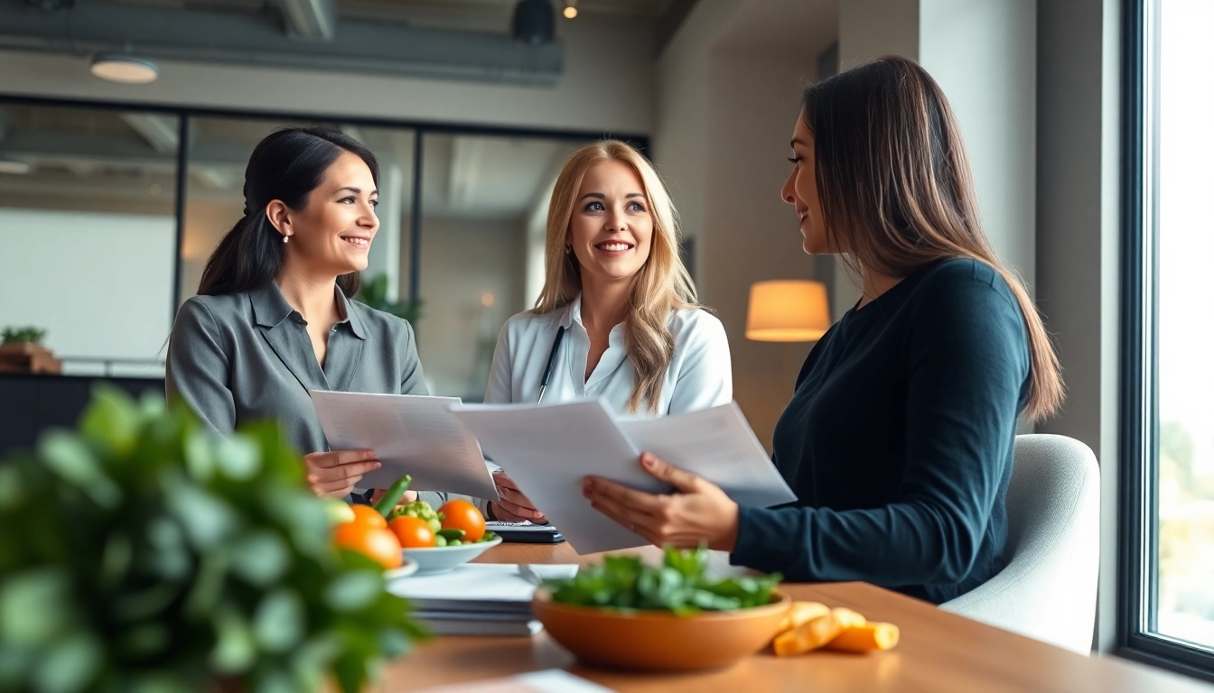 Engaging nutritionist explaining a personalized weight plan during a consultation session.
