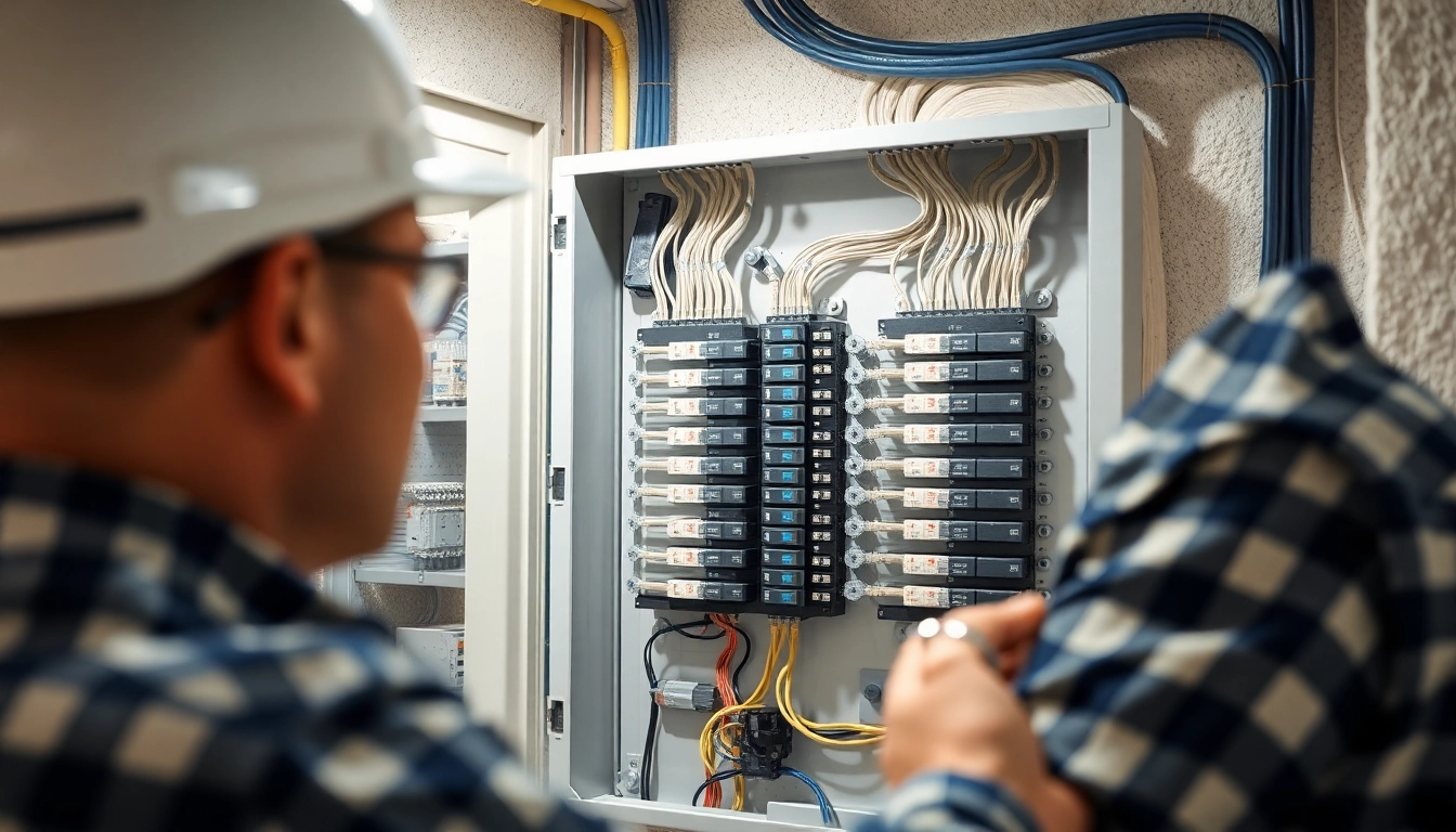 Inspecting an Electrical Panel for safety and efficiency in a modern setting.