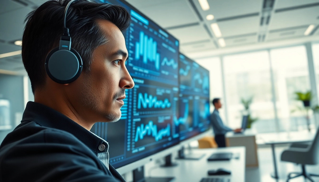 Monitor displaying an AI detection tool analyzing text in a modern office setting.