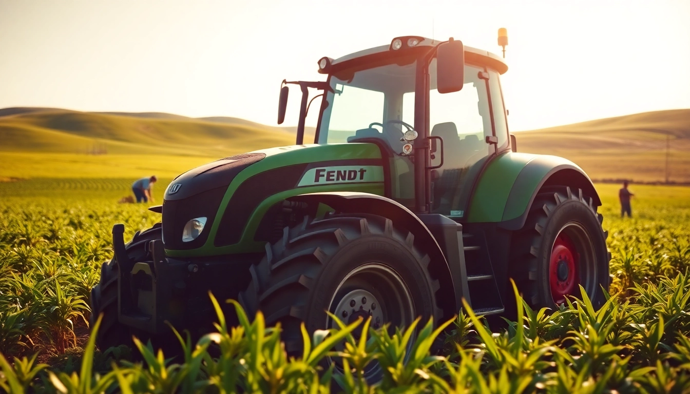 Fendt Traktor beeindruckt in einem saftigen grünen Feld mit modernem Design.